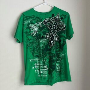 The Raw Uncut Green and Graphic T-Shirt Size Medium